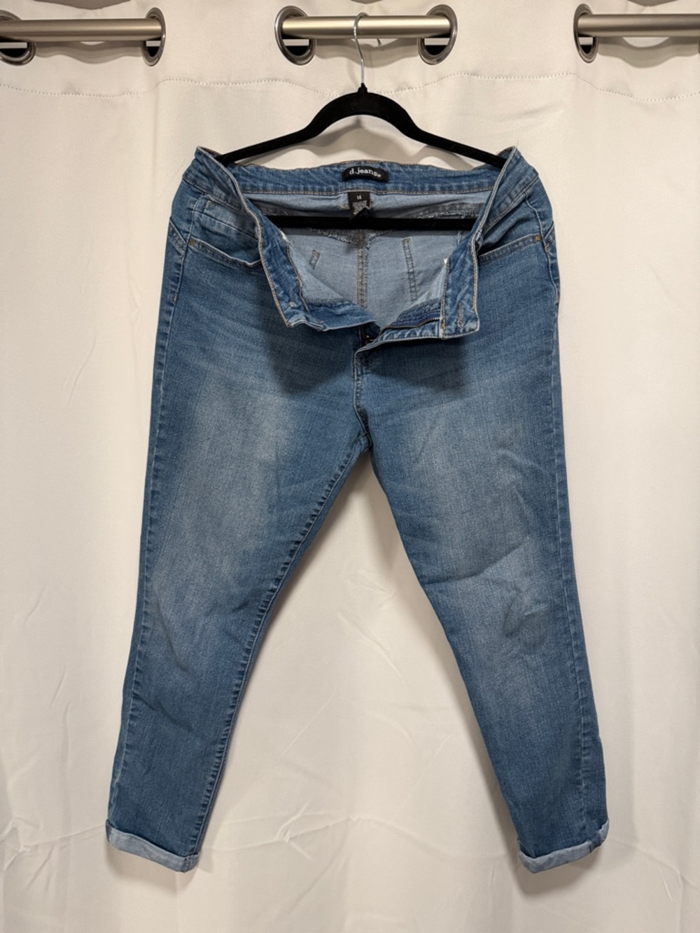 d. jeans Light Blue Ankle Crop Stretch Jeans